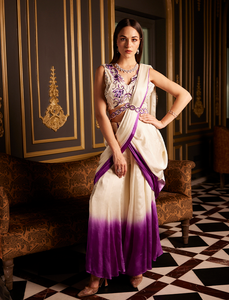 Purple Haze Ombre Drape Saree