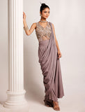 Ethereal Grey Drape Saree